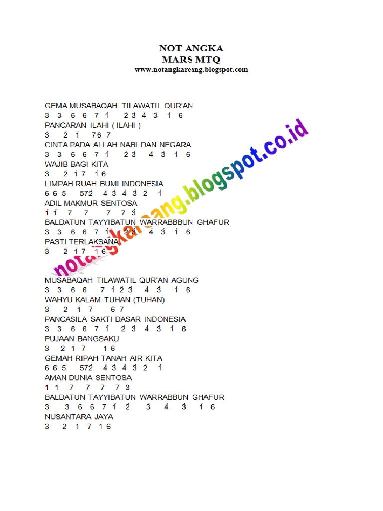 Lirik Mars MTQ | PDF