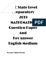 State Level Preparatory Mathematics 2019 QP and Key in English