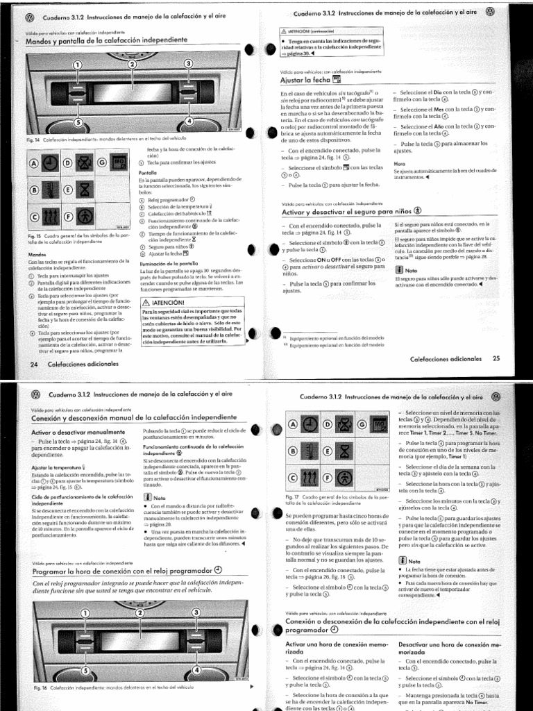 Manual Calefacción Estacionaria Multivan T5 | PDF