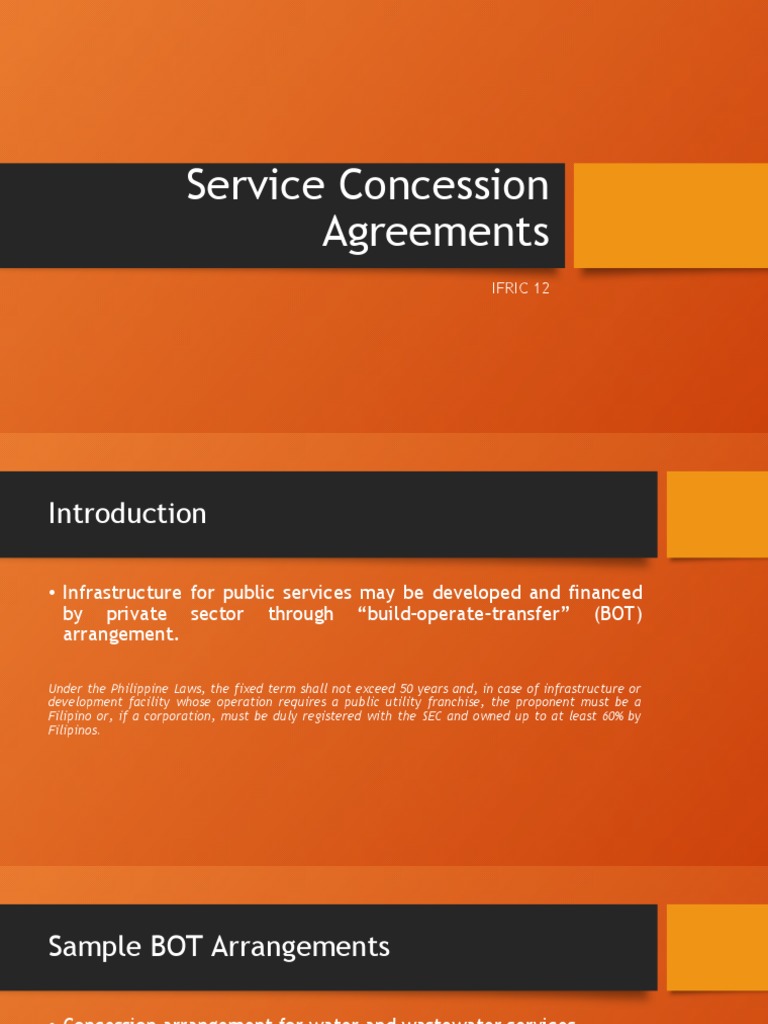 Service Concession Agreements Overview | PDF | Infrastructure | Economies