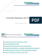 PRESENTATION Contrats Speciaux de Formation