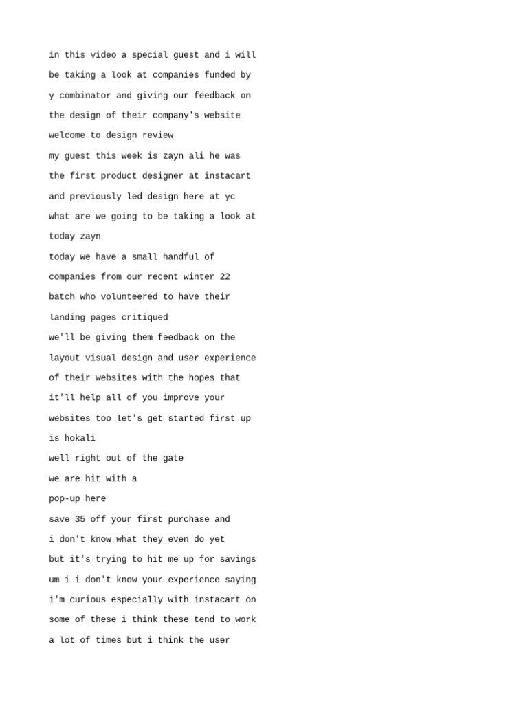 (English (AutoGenerated) ) Critiquing Startup sites With Instacart