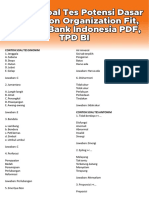 Contoh Soal Tes Potensi Dasar Dan Person Organization Fit, Soal Tes Bank Indonesia PDF, TPD BI