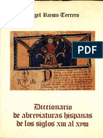 Diccionario de Abreviaturas Hispanicas S. XIII Al XVIII. - Riesco, A. (1983)