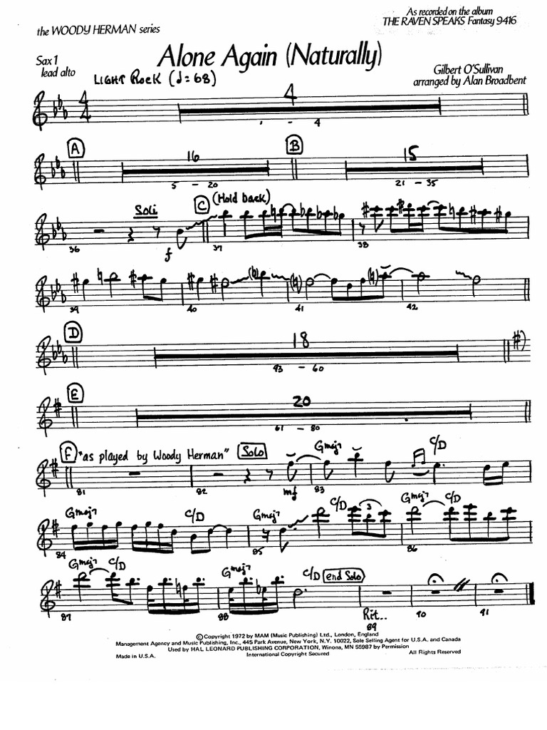 Alone Again (Naturally) PDF