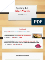 Spelling-Grade 5 - L 1 Short Vowels