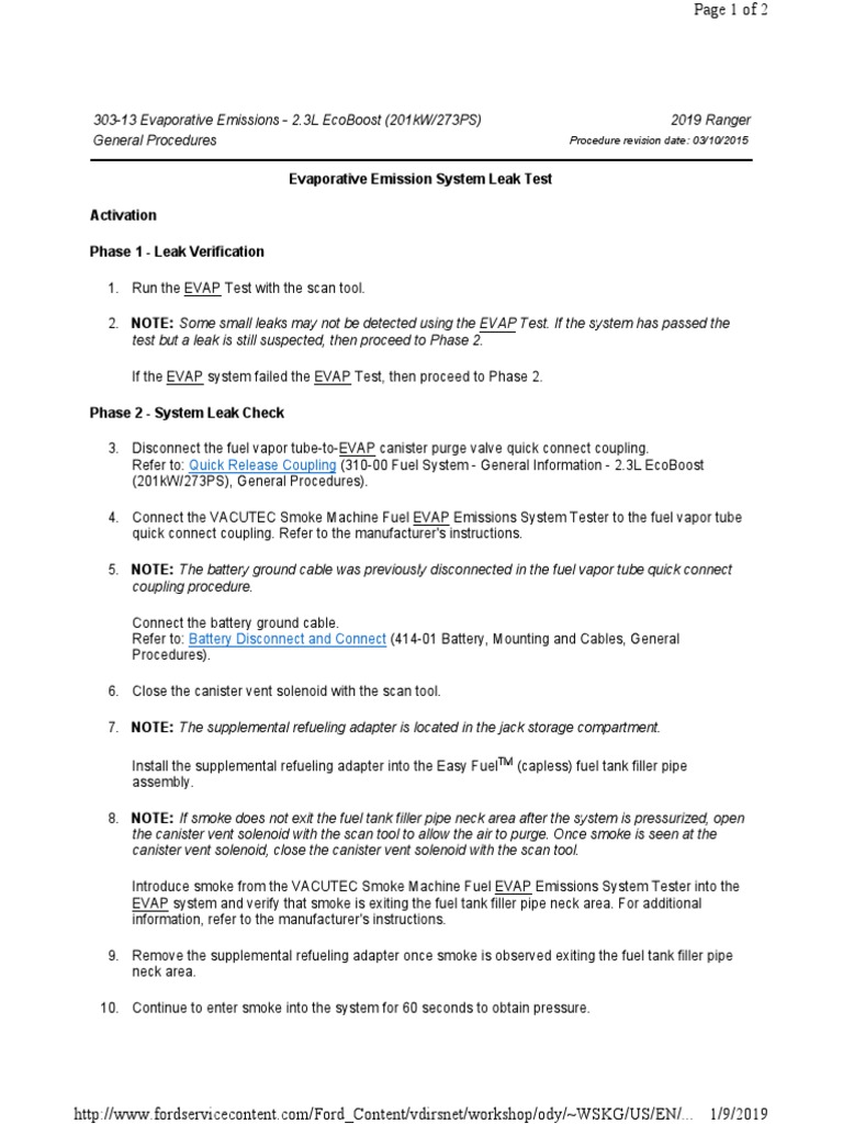 303-13 Evaporative Emissions - General Procedures - Evaporative ...