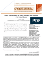 Sources of Information On The Ethnic Composition of The Population of The Kokand Khanate