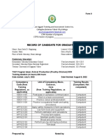 Record of Candidate For Graduation: Form 9