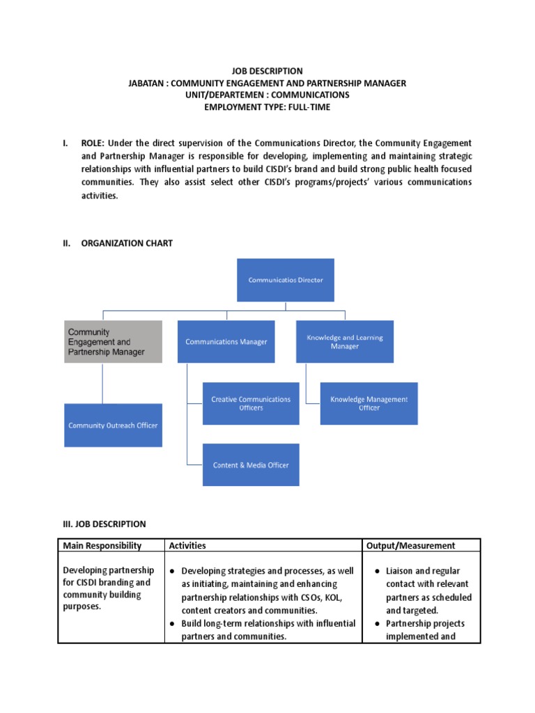 Community Engagement & Partnership Manager | PDF | Communication ...