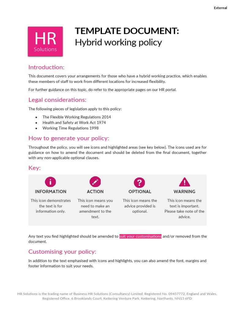 Hybrid working policy fg5mk7 pdf employment occupational safety
