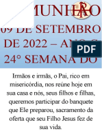 09 de Setembro DE 2022 - ANO C 24° Semana Do Tempo Comum