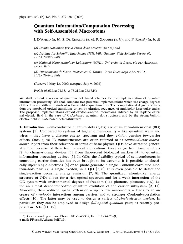 Quantum Computation Quantum Information Pdf