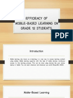 Efficiency of Mobile Based Learning On Grade 12 Students