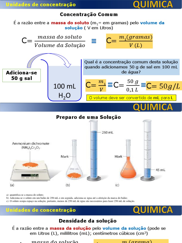 Unidades de Concentração Química | PDF | Concentração | Partes por volume