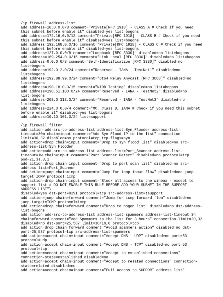 Reglas Firewall Basicas | PDF | Internet | Network Protocols