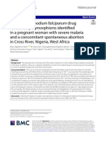 Multiple Plasmodium Falciparum Drug Resistance Polymorphisms Identified in A Pregnant Woman With Severe Malaria and A Concomitant Spontaneous Abortion in Cross River Nigeria West AfricaMalaria Journal