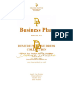 Demure Pristine Dress Business Plan