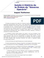 Contribuição À História Da Palavra de Ordem de - Governo Operário - Thalheimer