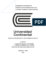 Universidad Continental: Escuela Profesional de Ingenieria Mecanica Maquinas de Control Numerico Computarizado