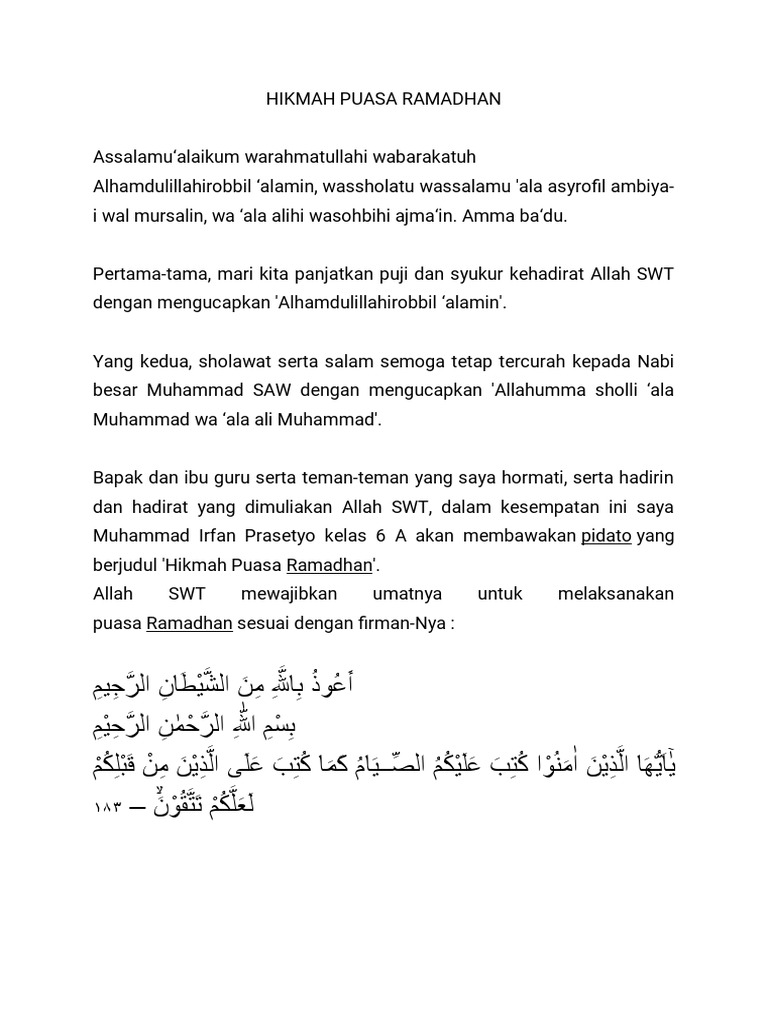 Contoh Pidato Ramadhan PDF