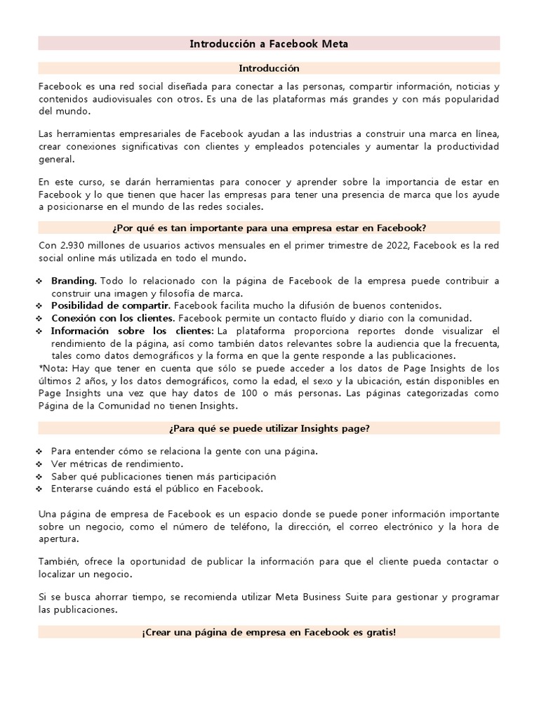 Estrategias para Empresas en Facebook | PDF | Facebook | Servicio de ...