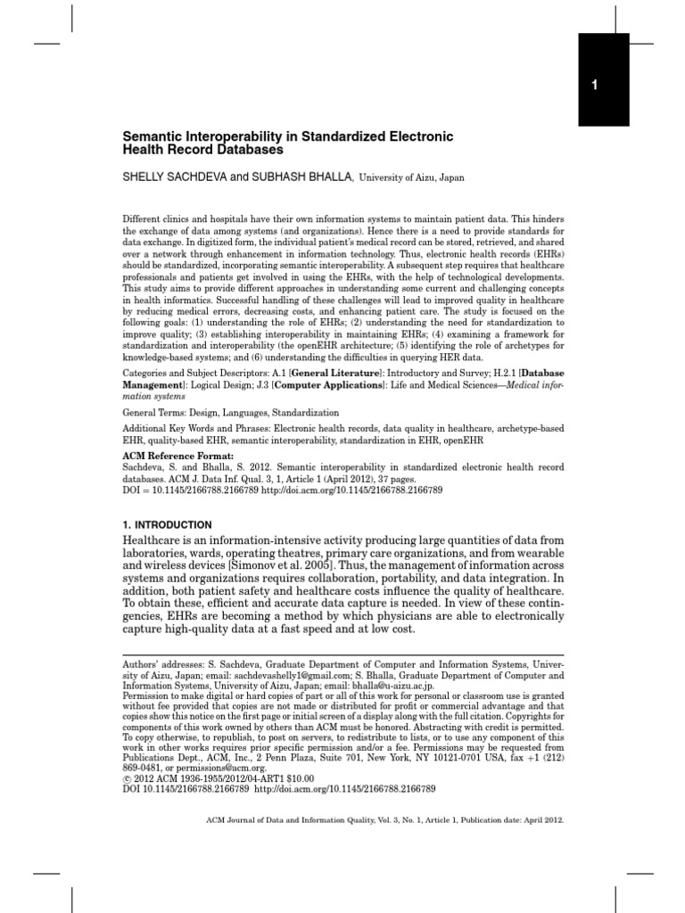 Research Paper 1 (Health Informatics) | PDF | Electronic Health Record ...