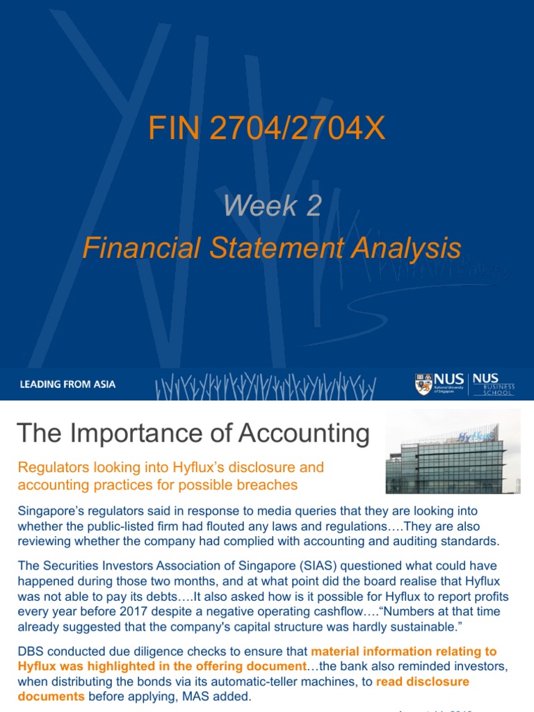 FIN2004 - 2704 Week 2 Slides | PDF | Equity (Finance) | Historical Cost