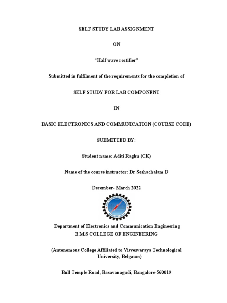 Half Wave Rectifier Waveform Analysis | PDF | Science & Mathematics ...