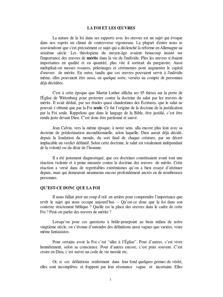 TRF Foi Et Les Oeuvres | PDF | Jésus | Résurrection de Jésus