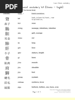 Chinese Vocabulary Body