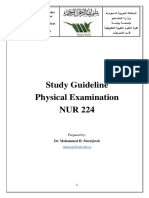 Study Guideline Physical Examination NUR 224: Dr. Mohammed H. Moreljwab