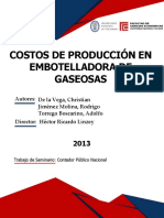 Costos de Producción en Embotelladora de Gaseosas