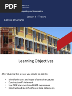 Lesson 4 - Control Structures - Theory