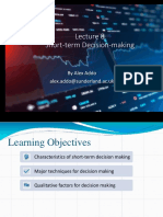 Lecture 8 - Short Term Decision Making-Alex