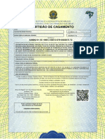 Certidão de casamento com dados pessoais