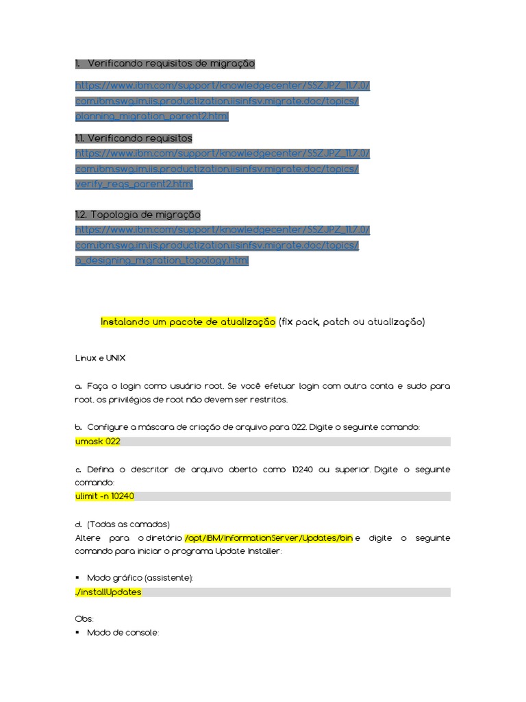 Instalação de Patch no IBM InfoSphere | PDF | Servidor (informática ...
