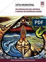 Gaceta Municipal: Manual de Operación Del Sistema de Apertura Rápida de Empresas (Sare)