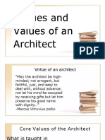 Virtues and Values of An Architect