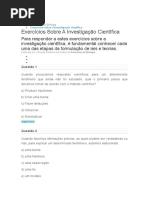 Exerciicio sobre pesquisa cientifica