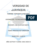 Praxis Proceso de Fundición Fernando Ganchozo