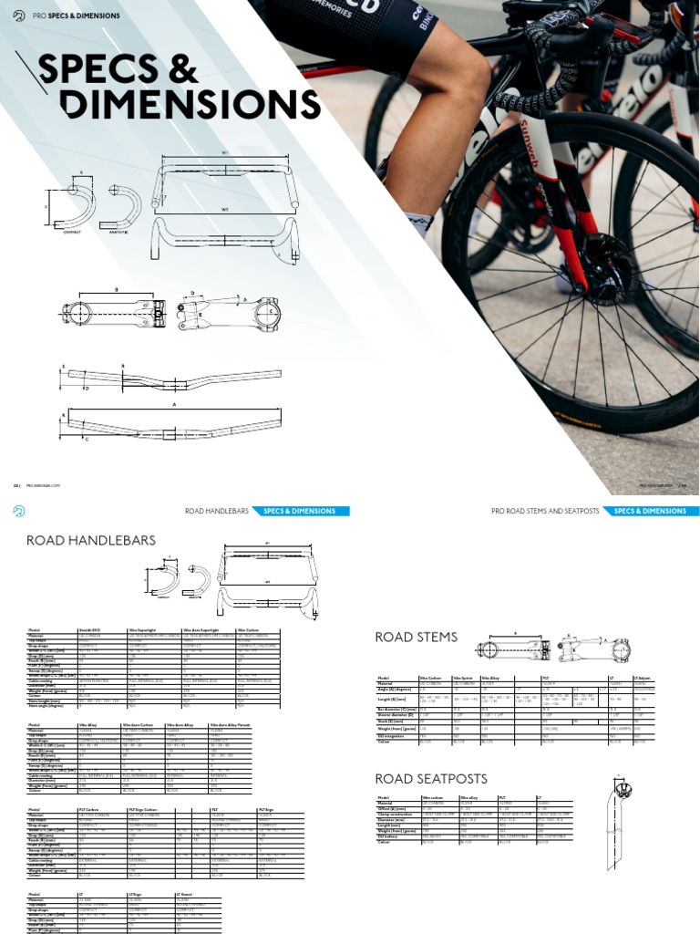 Pro Specs and Dimensions Sheets - Jan2021 | PDF | Manufactured Goods ...