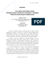 O Ensino Da Língua Portuguesa: Bases Epistemológicas, Objetivos e Conteúdos - Primeiros Produtos de Um Projeto Internacional