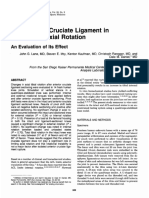  The Anterior Cruciate Ligament in Controlling Axial Rotation An Evaluation of Its Effect