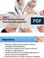Topic 1 The Nature of Human Resource Management