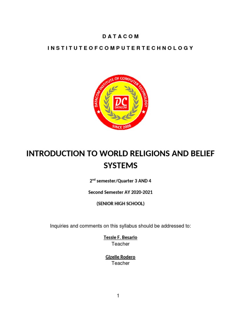 Module World Religion Week 1 2 Pdf Western Asia Monotheism