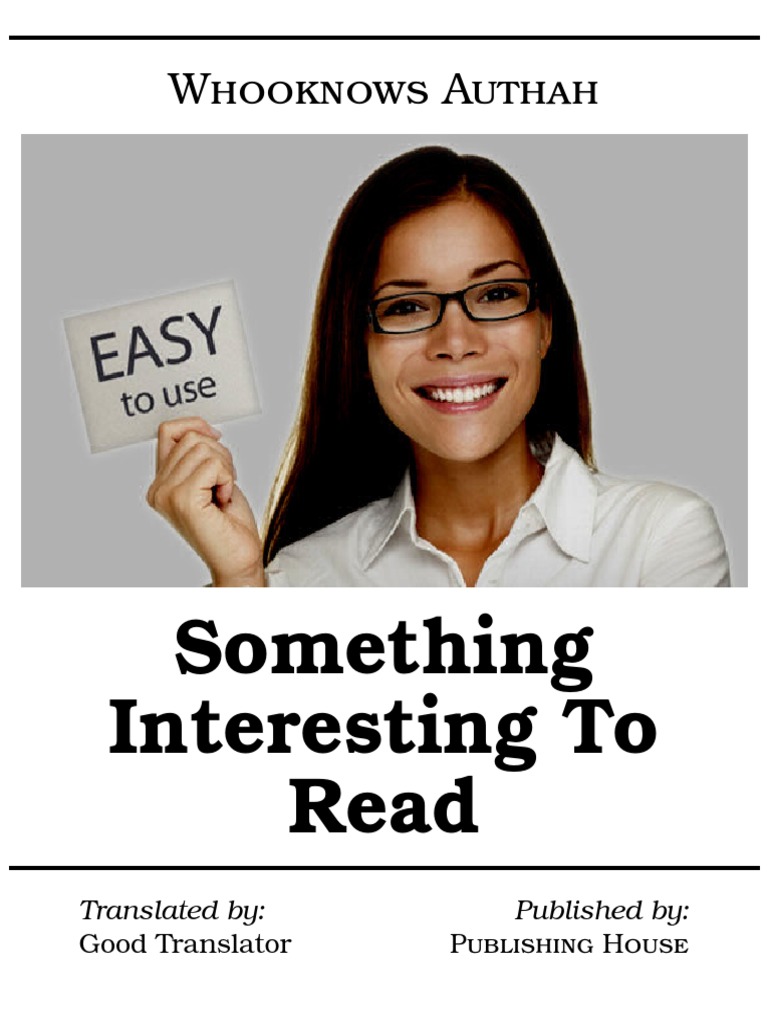 Ebook Reader Template 6 Inch Display Diagonal PDF Printing Typography