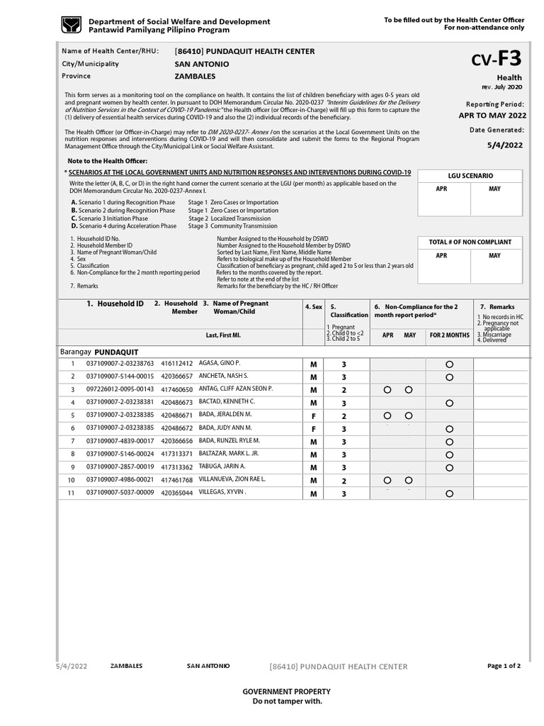2022 P2 CV Form 3 San Antonio | PDF | Pregnancy | Medical Humanities