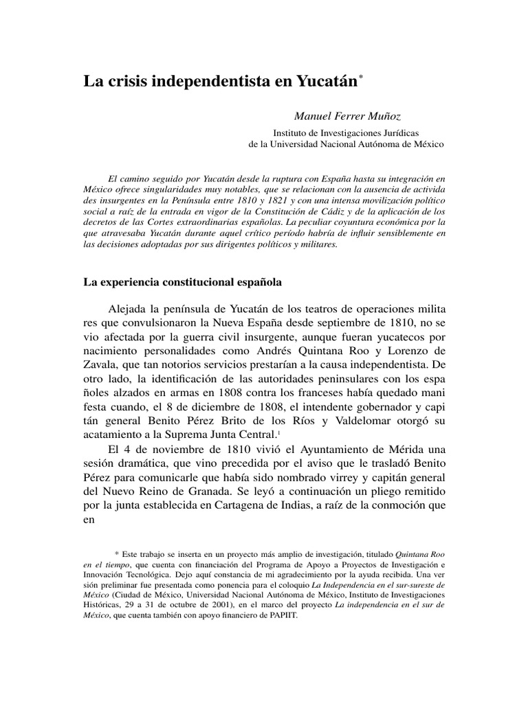 La Independencia de Yucatán PDF Nueva españa México