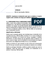 SOLICITUD ELIMINACION REPORTE NEGATIVO ANTE CENTRALES DE RIESGO - STEPHANNIE PAOLA HERNANDEZ RAMOS